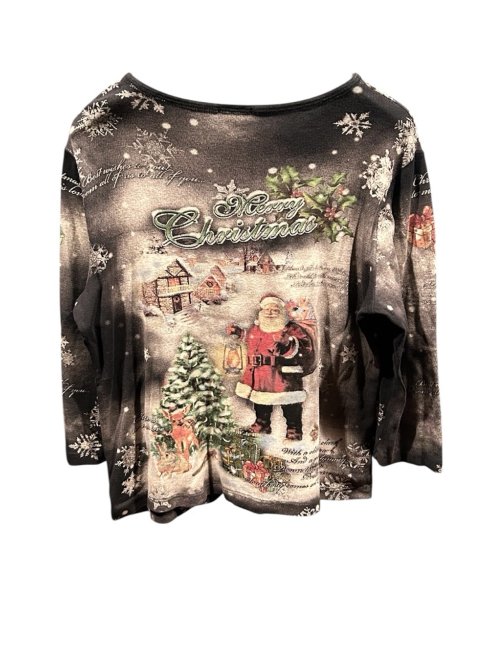 Cactus Merry Christmas Santa Claus Holidays Women’s XL Blouse All Over Print